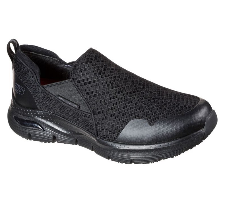 Skechers Herr Svarta Slip On - Work: Arch Fit Sr - Tineid - Sverige (CTBMX-6298)